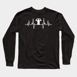 Heartbeat and boxing fighter design for boxing lovers and fanatics Long Sleeve T-Shirt